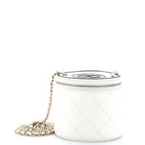 Chanel Cc Round Vanity Case With Chain #185469C17B